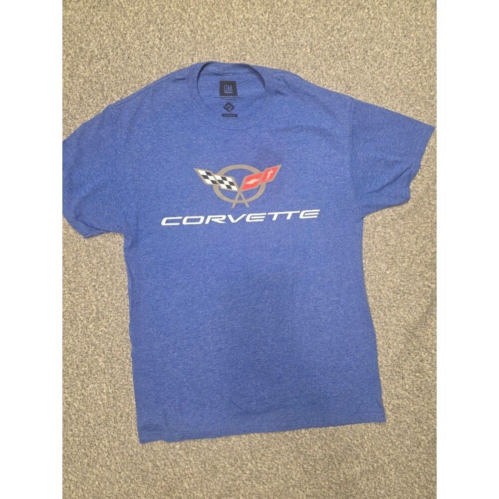Chevrolet Corvette Racing Logo Men's Blue T-Shirt Medium car Chevy stingray in M